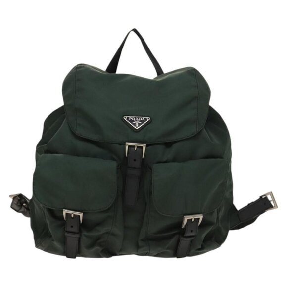 PRADA Backpack Nylon Green Silver Auth - Picture 1 of 15
